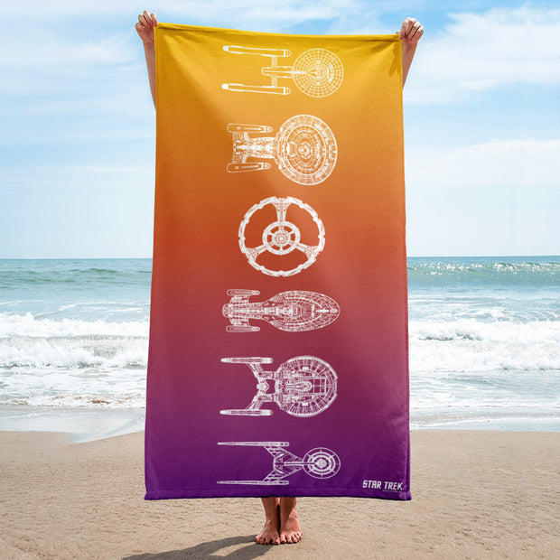 Star Trek Ships Of The Line Beach Towel