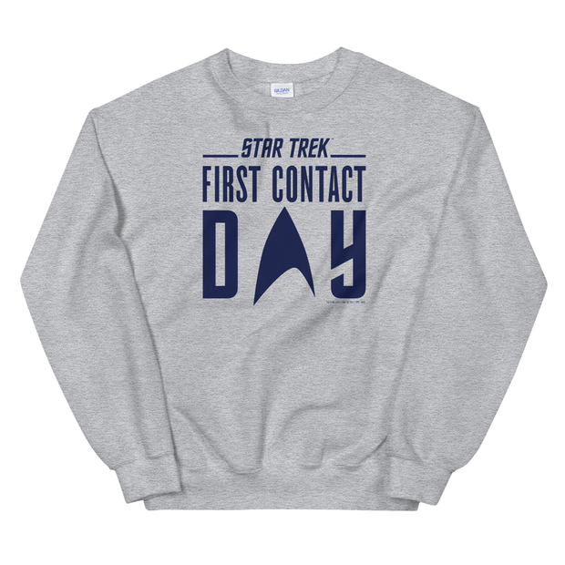 Star Trek: First Contact Day Blue Logo Fleece Crewneck Sweatshirt