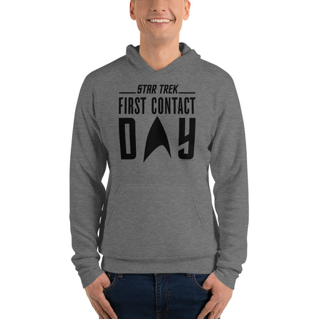 Star Trek: First Contact Day Black Logo Fleece Hooded Sweatshirt