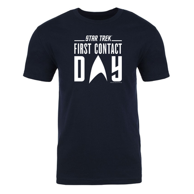 Star Trek: First Contact White Logo Adult Short Sleeve T-Shirt