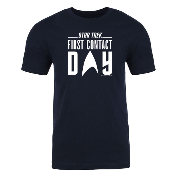 Star Trek: First Contact White Logo Adult Short Sleeve T-Shirt