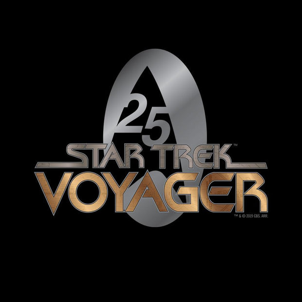 Star Trek: Voyager Gold 25 Logo Adult Short Sleeve T-Shirt